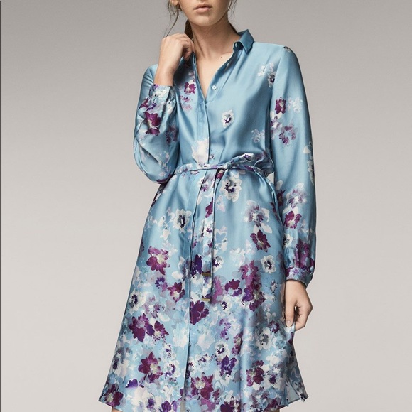 massimo dutti black floral dress